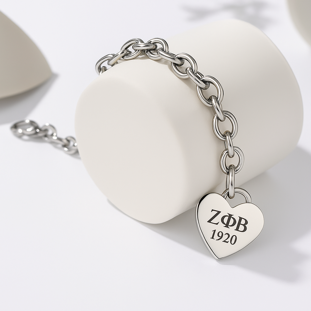 Zeta Prestige Heart Charm Bracelet 
