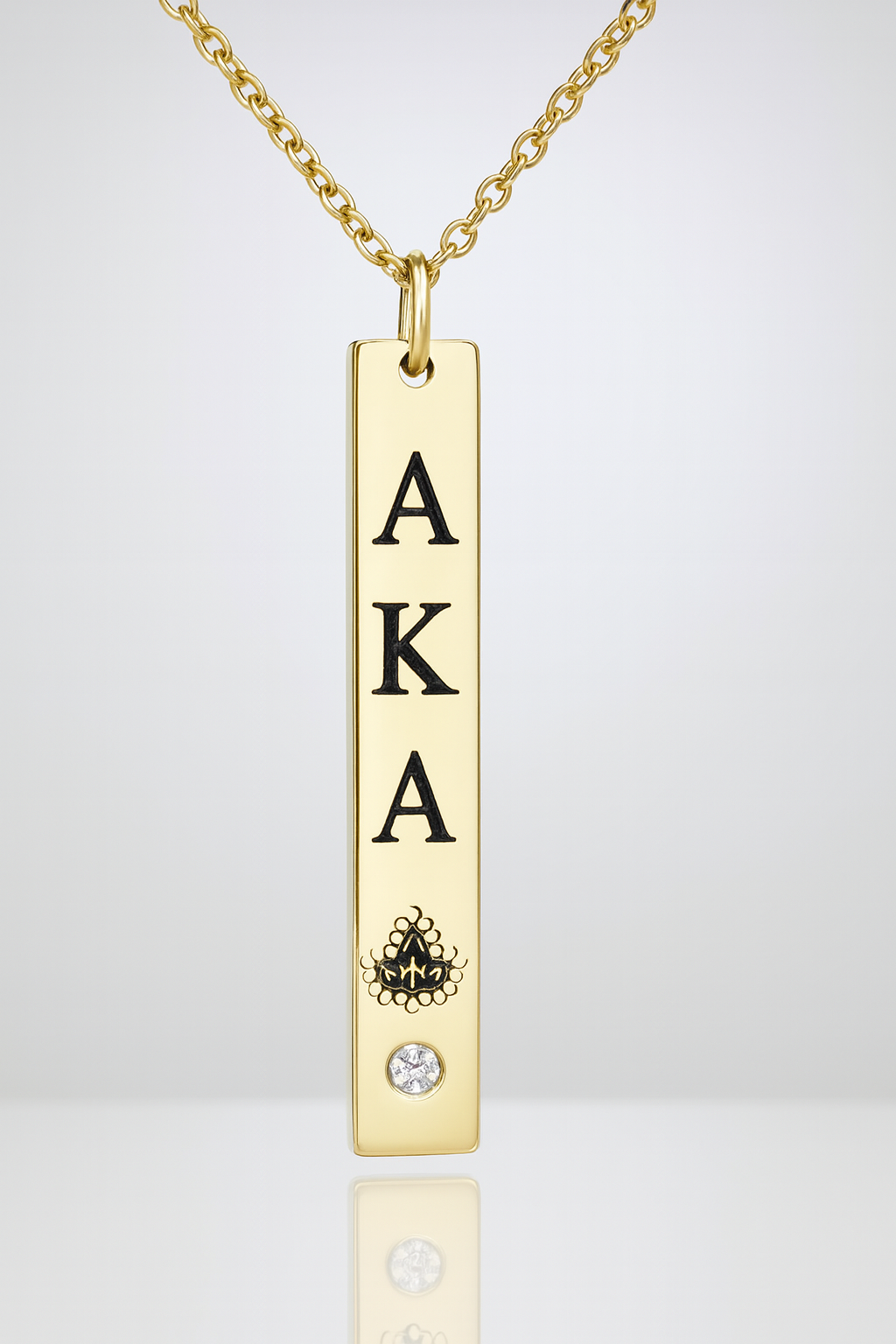 AKA Radiant Legacy Vertical Bar Necklace – Gold Edition