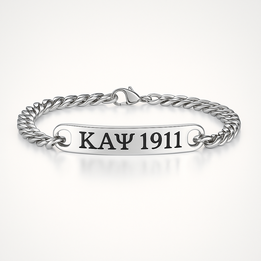 Legacy Cuban Bar Bracelet — Kappa Alpha Psi (1911 Silver Edition)