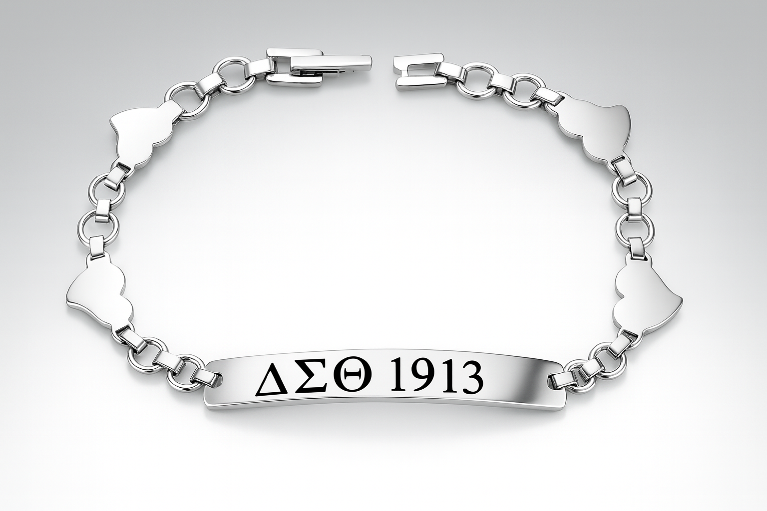 Silver Legacy- Delta Sigma Theta Heart Charm Bracelet