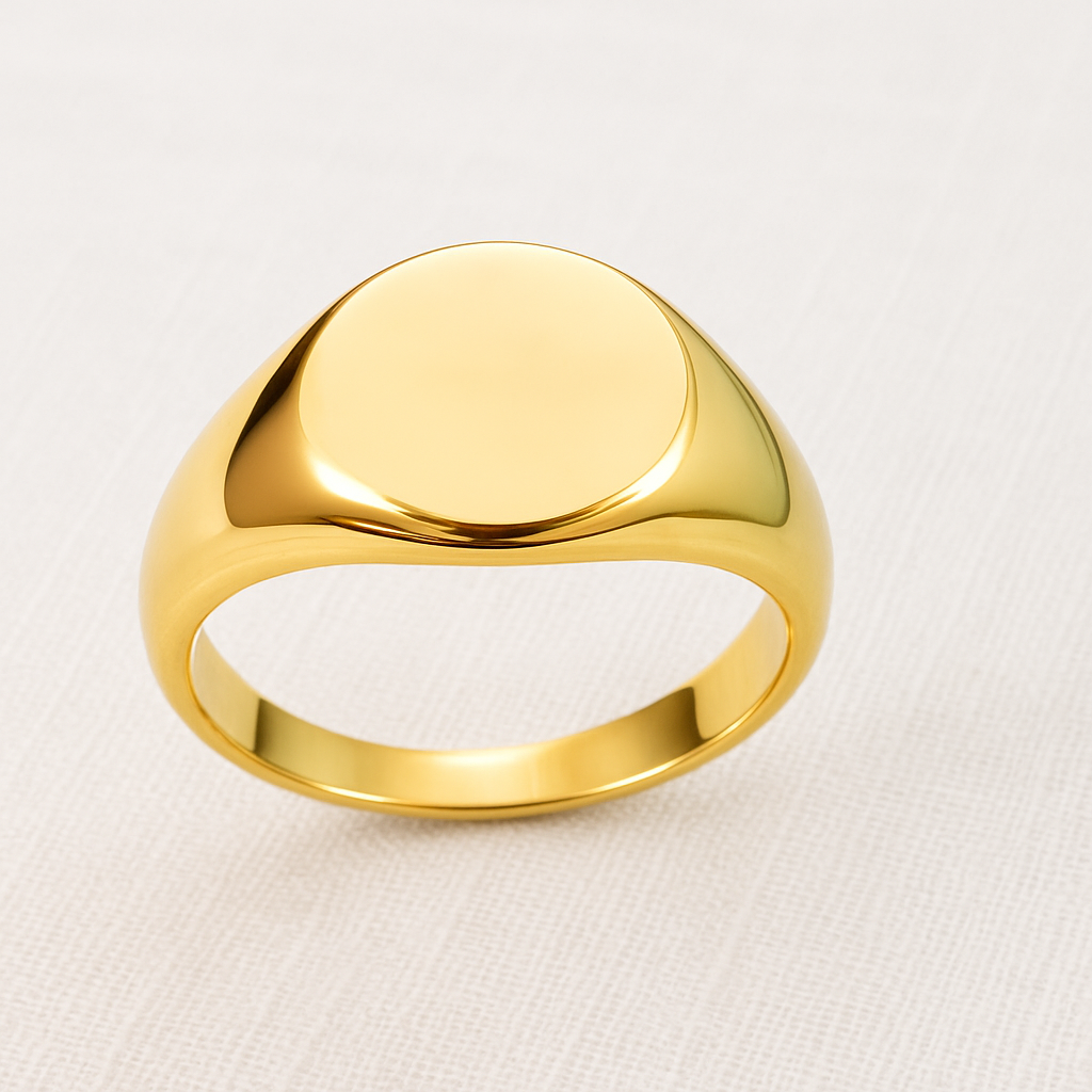 The Signature Gold Round Signet Ring