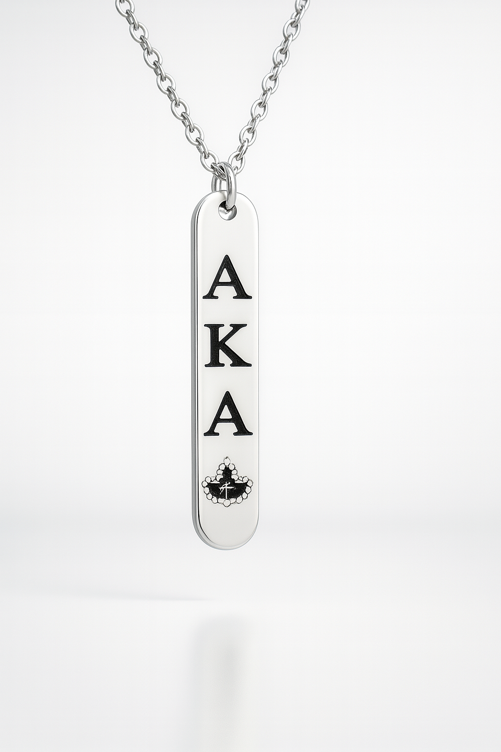 Sterling Signature Paddle Necklace – Alpha Kappa Alpha (AKA) Silver Edition