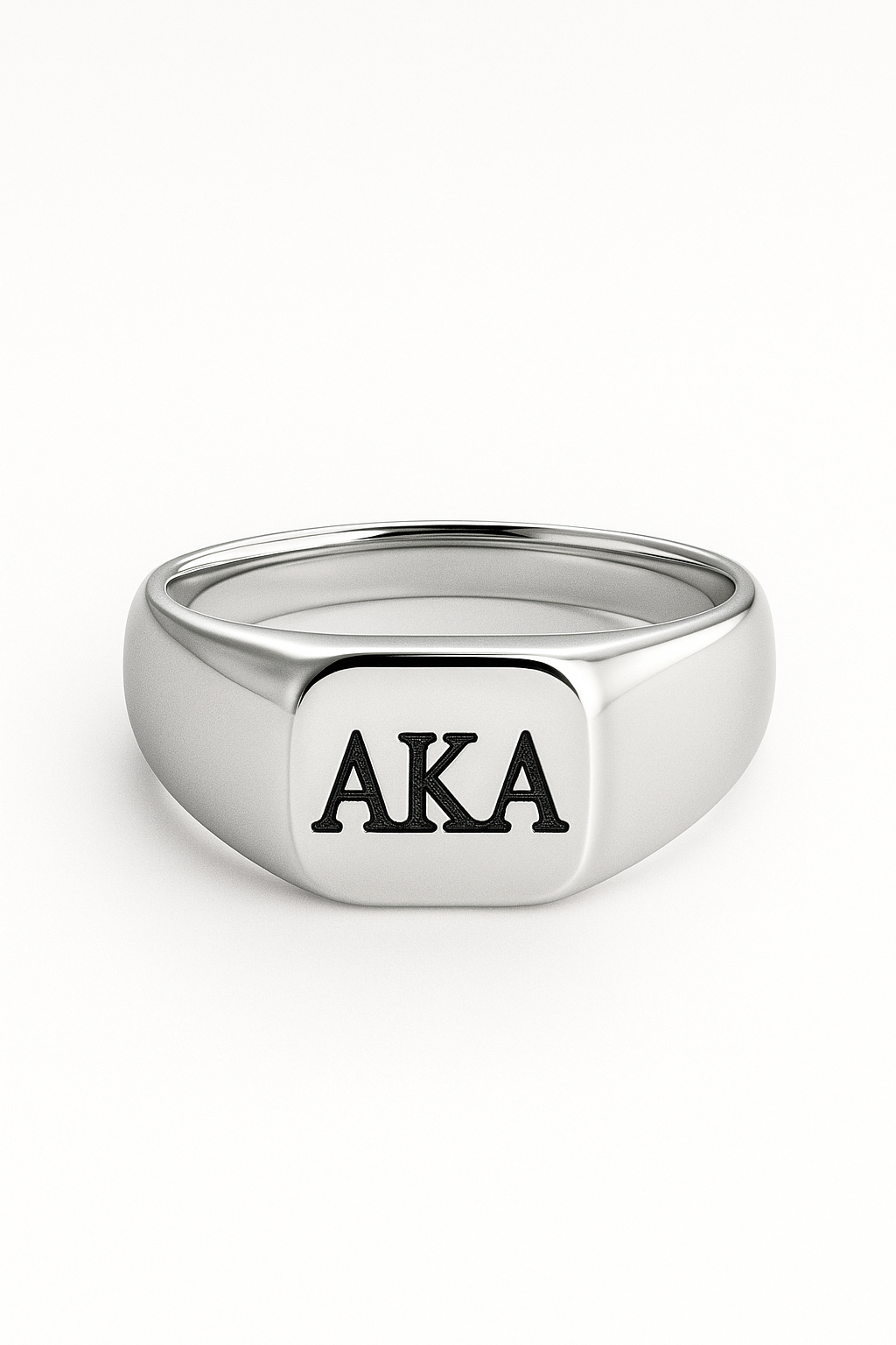 Sterling Legacy Square Signet Ring – Alpha Kappa Alpha (AKA) Silver Edition