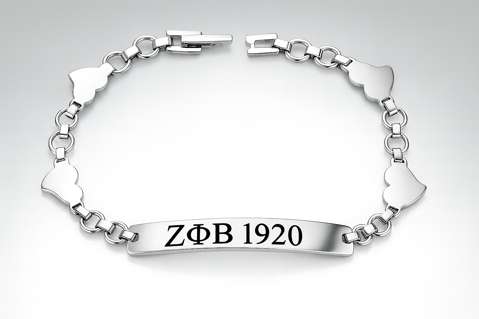 Zeta Prestige Heart Link Bar Bracelet 