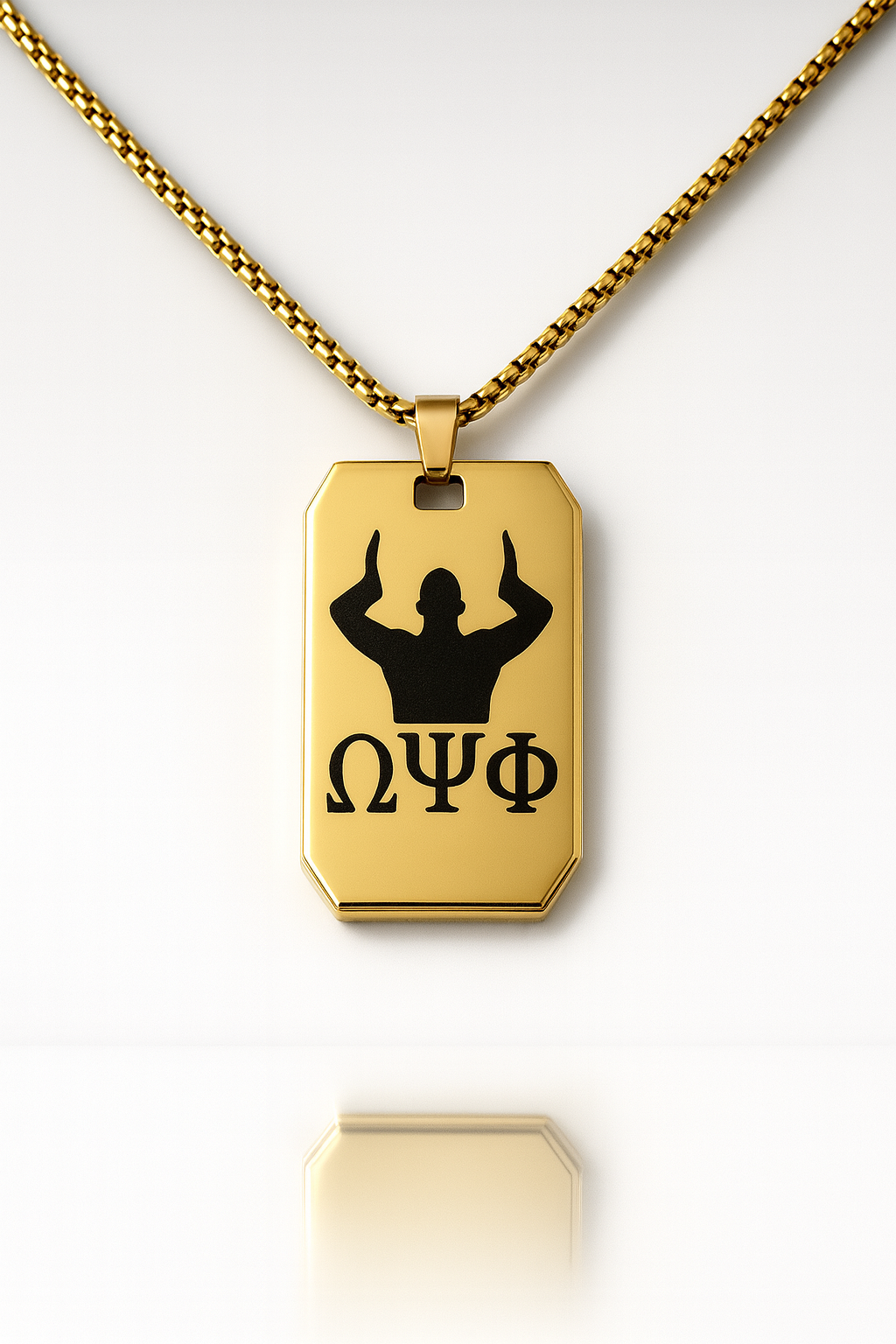 Imperial Ascension Dog Tag Necklace – Omega Gold Edition