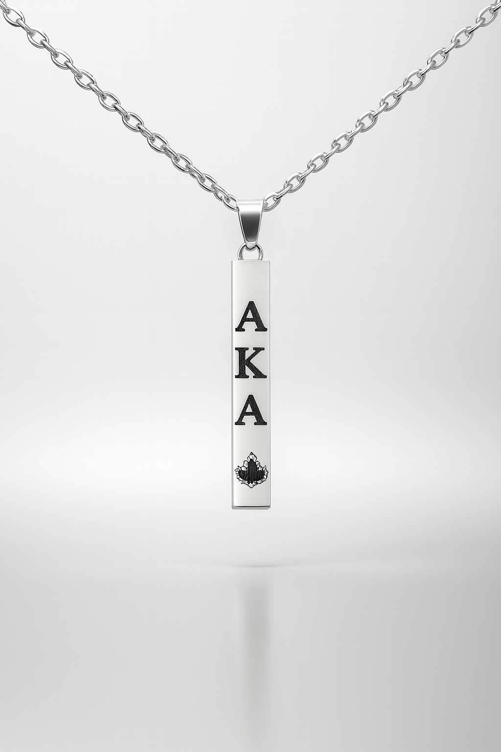 Sterling Signature Vertical Necklace – Alpha Kappa Alpha (AKA) Silver Edition