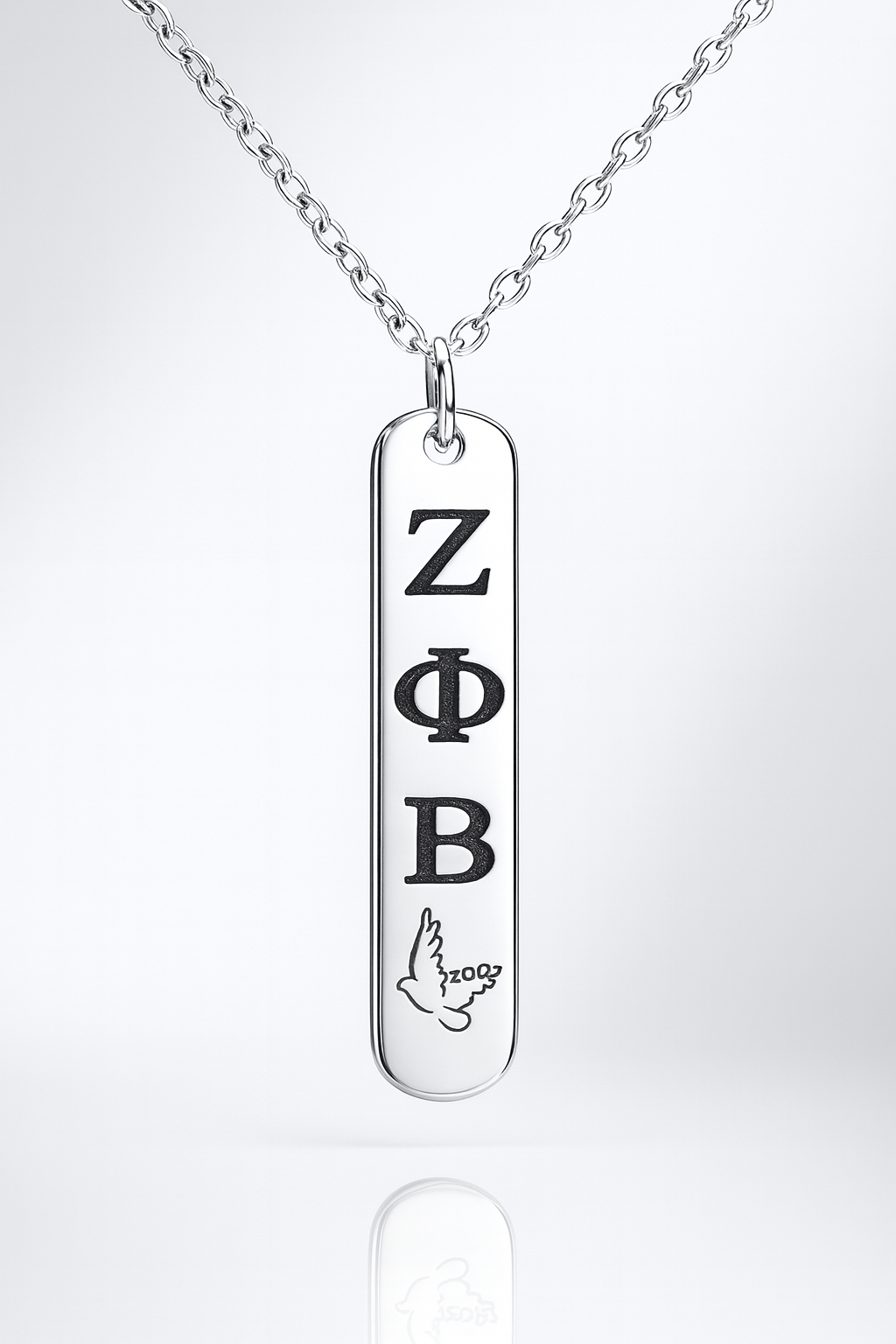Zeta Prestige Dove Legacy Bar Necklace – Silver Edition 