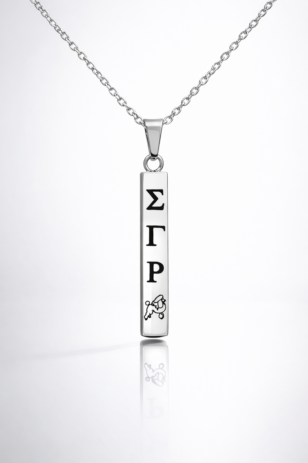 Radiant Legacy Bar Necklace – Silver Edition (Sigma Gamma Rho)