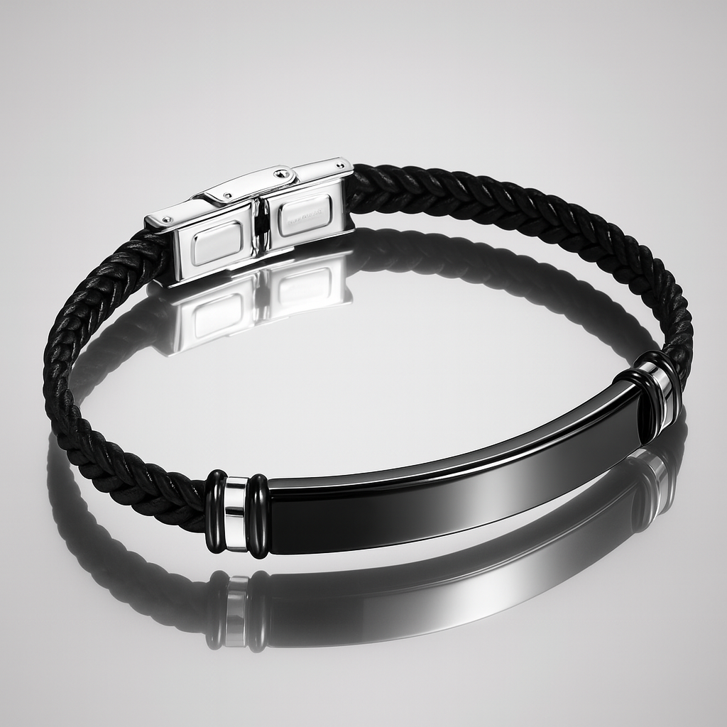 Noir Belle – Black Leather Bracelet