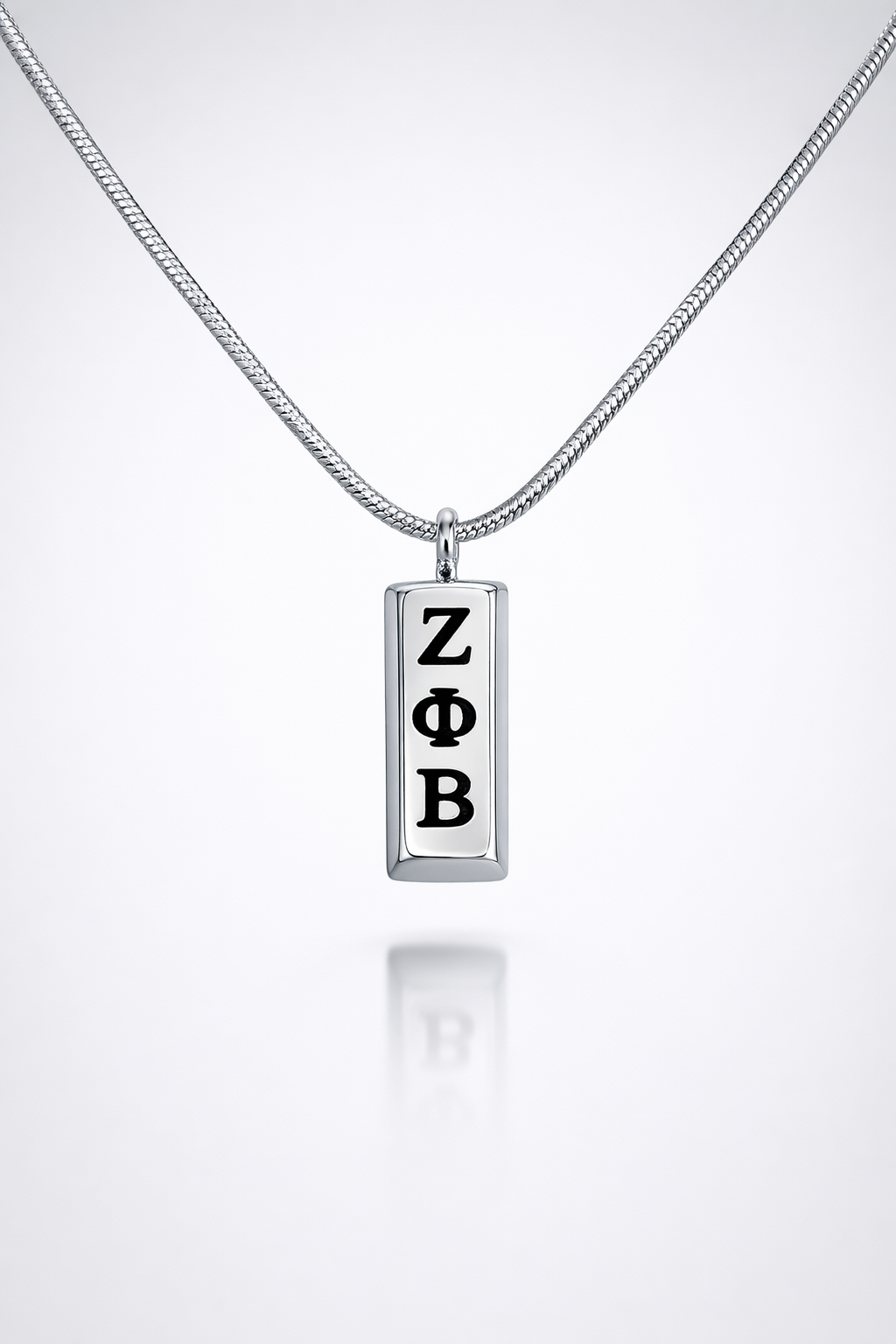 Sterling Minimalist Signature Bar Necklace – Silver Edition (Zeta Phi Beta)