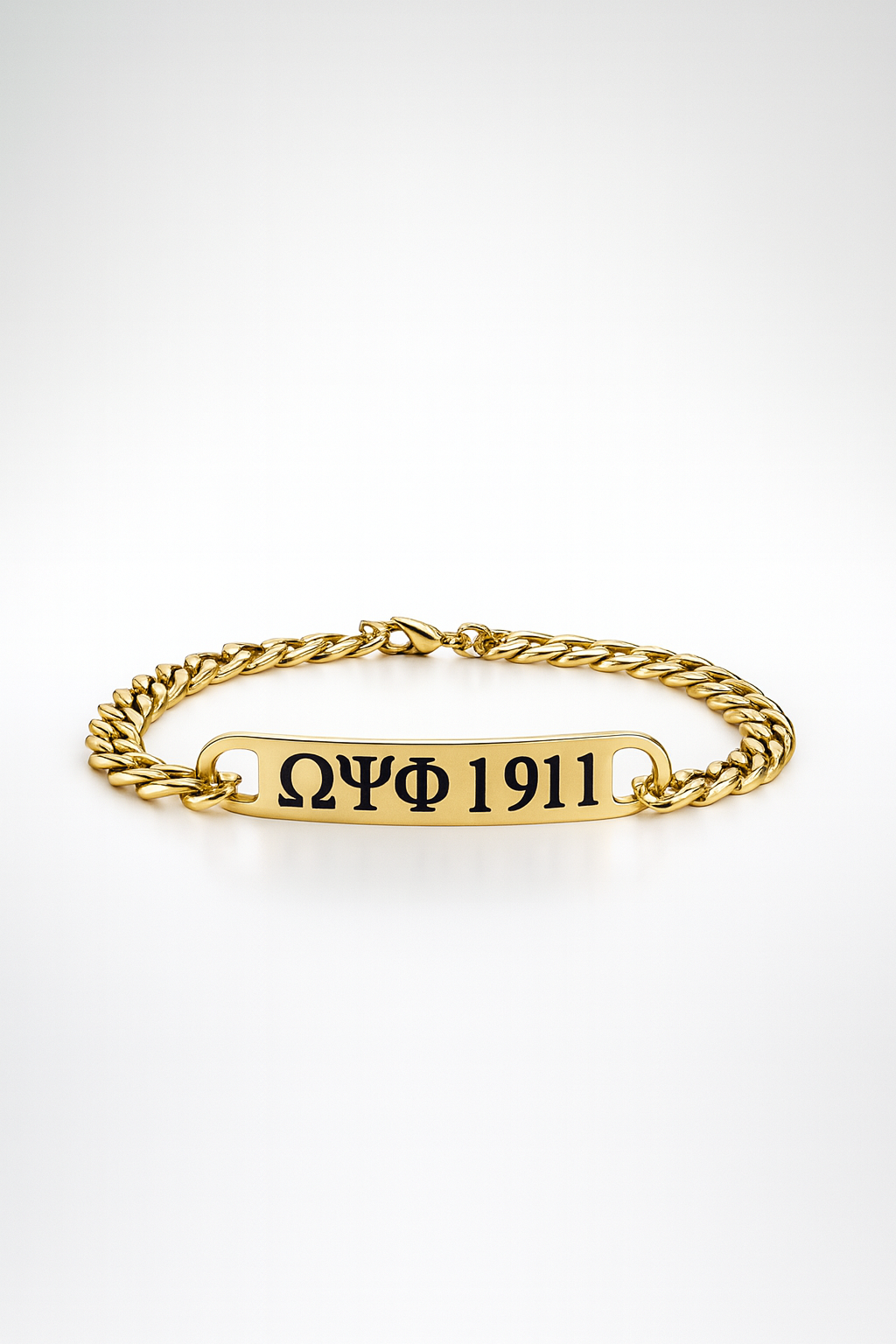 Legacy Cuban Bar Bracelet — Omega Psi Phi (1911 Gold Edition)