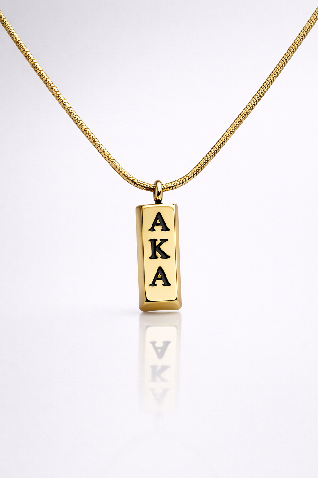 Imperial Ivy Minimalist Signature Bar Necklace – Gold Edition (Alpha Kappa Alpha)