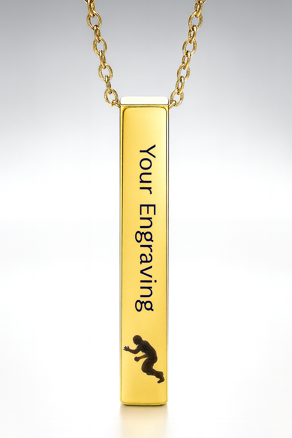 Legacy Guard™ Vertical Bar Necklace – Gold Edition