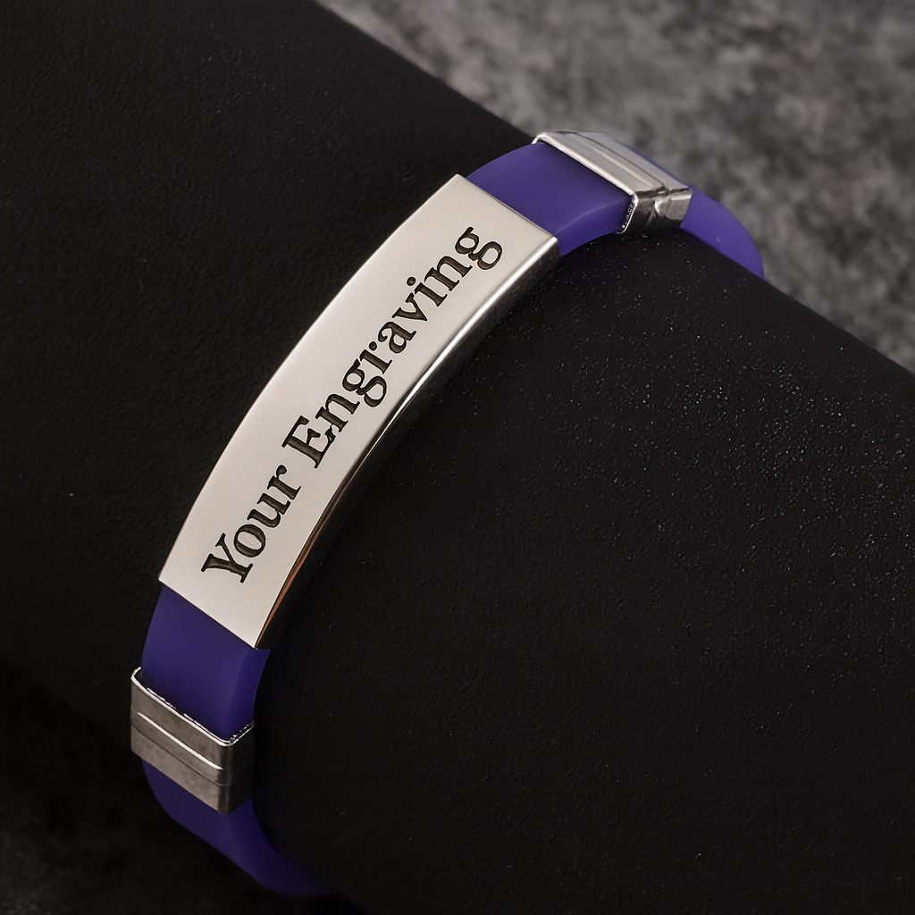 Titan Flow - Blue Active Silicone & Stainless Steel Bracelet