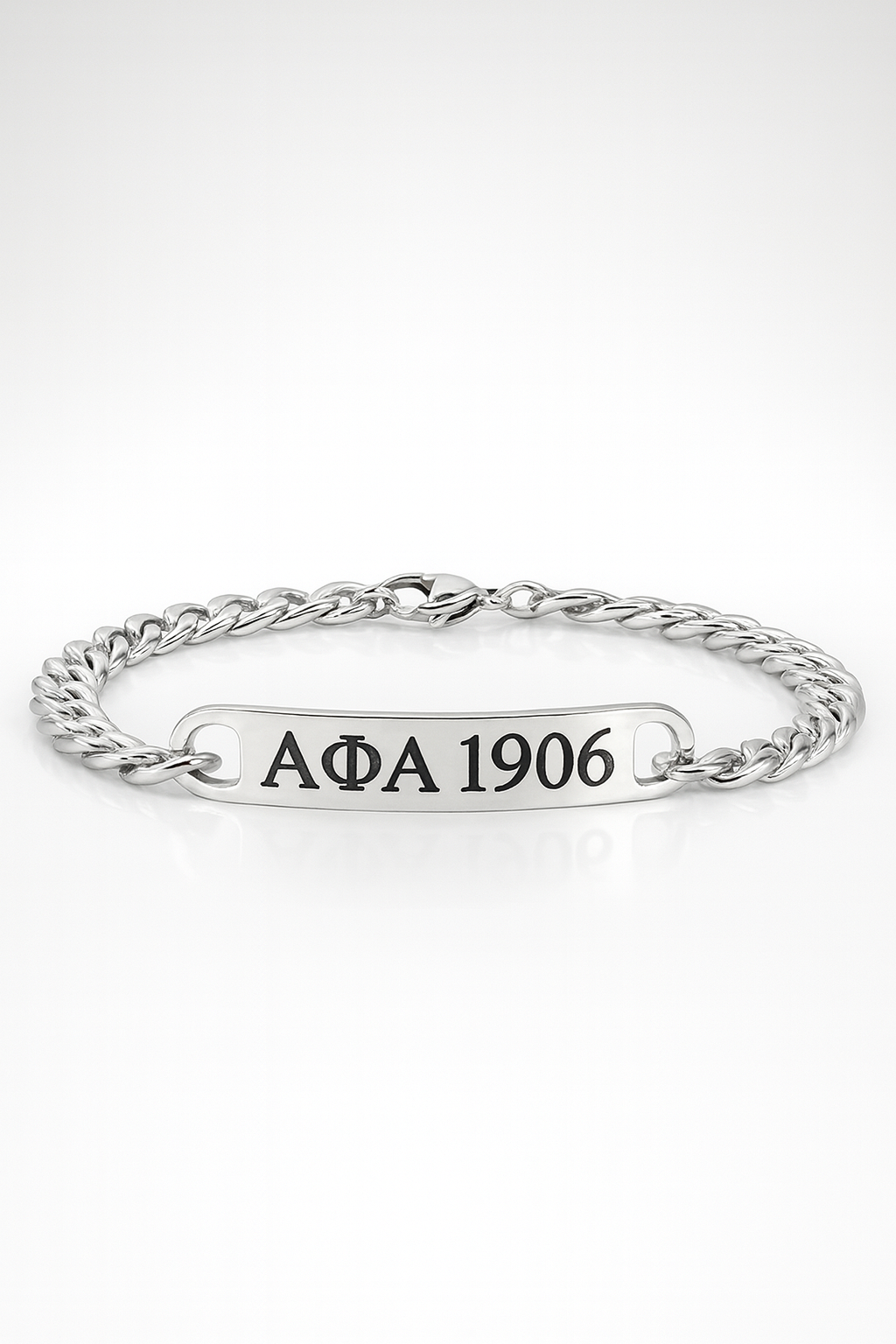 Legacy Cuban Bar Bracelet — Alpha Phi Alpha (1906 Silver Edition)