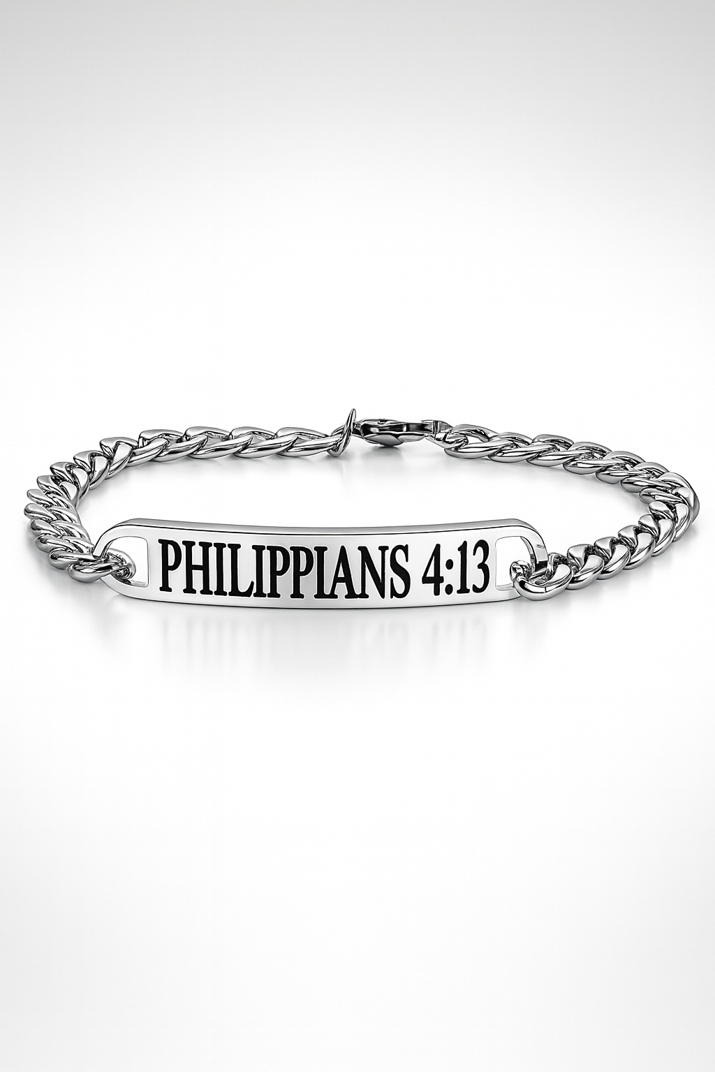 Philippians 4:13 Legacy Cuban Bracelet – Silver Edition