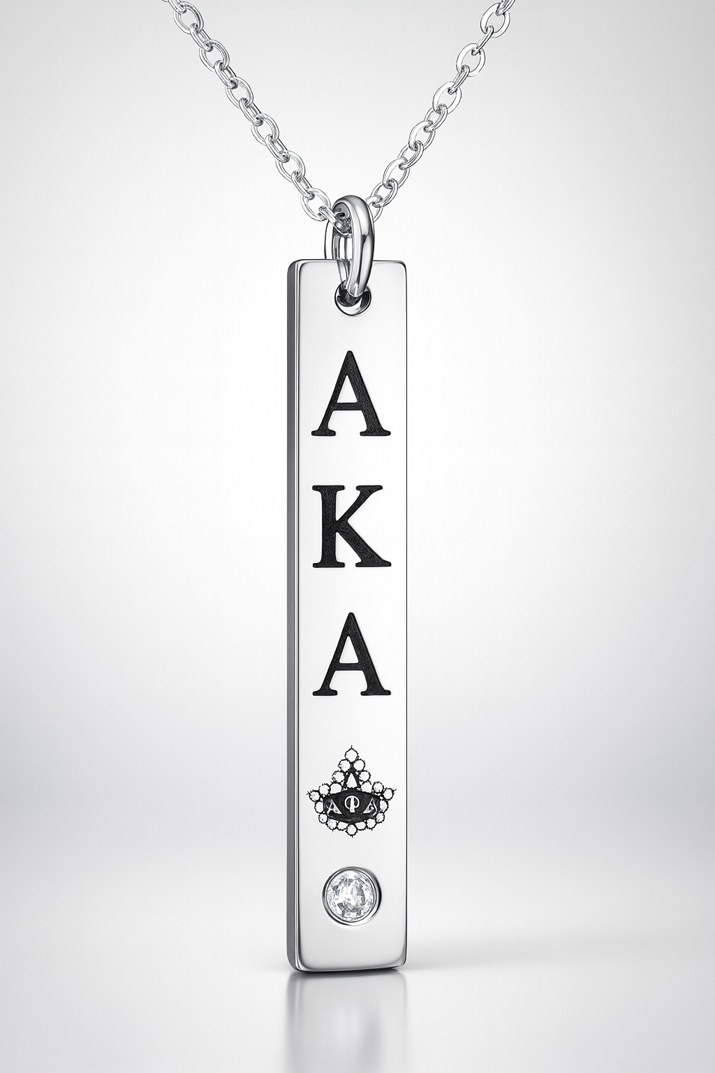 AKA Radiant Legacy Vertical Bar Necklace – Silver Edition
