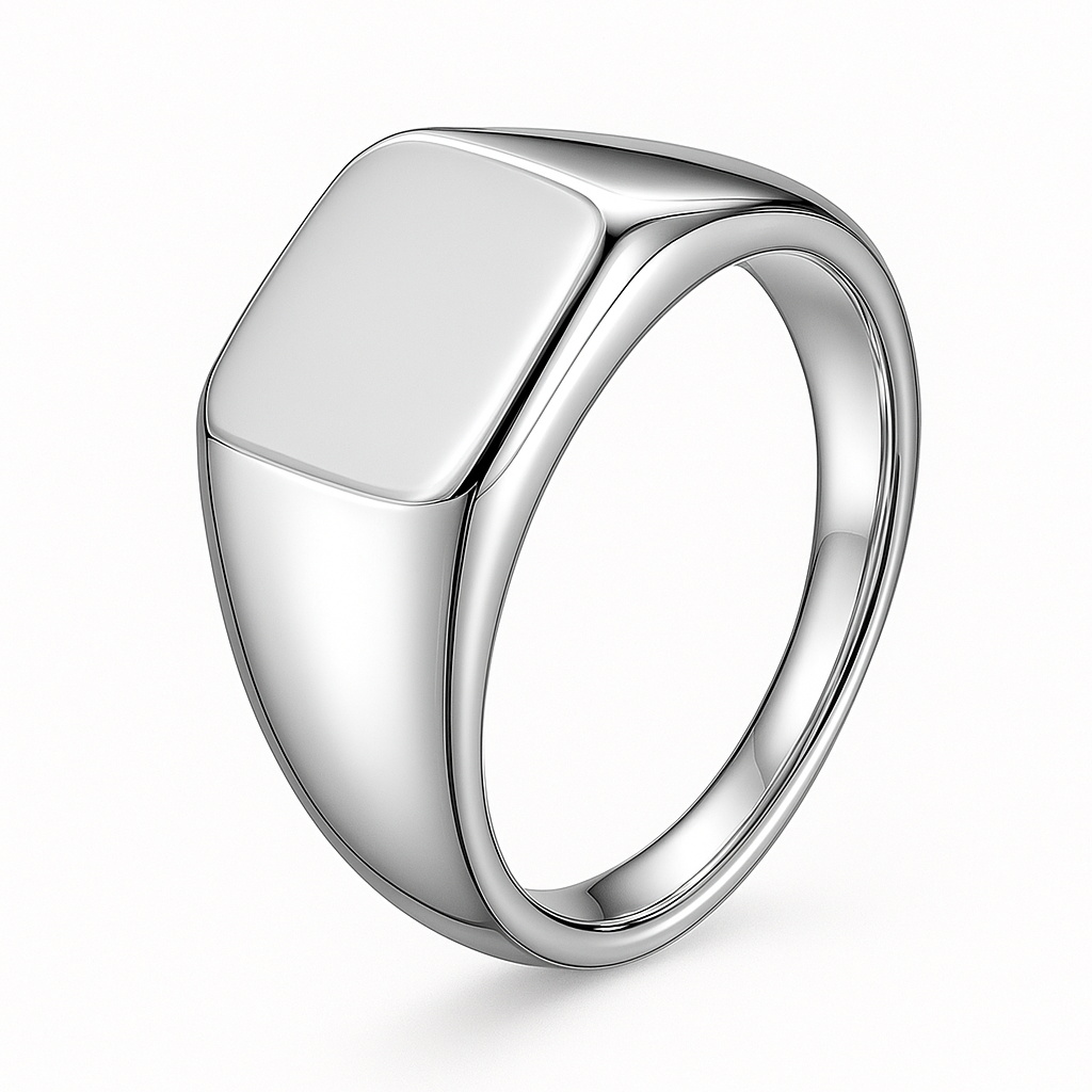 The Signature Silver Square Minimalist Signet Ring