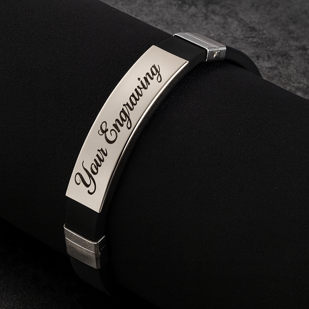 Midnight Drive - Black Active Silicone & Stainless Steel Bracelet