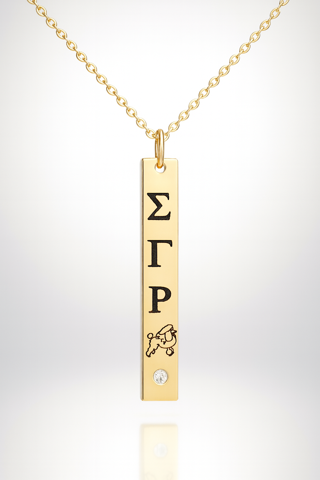 Sigma Gamma Rho Radiant Legacy Vertical Bar Necklace – Gold Edition