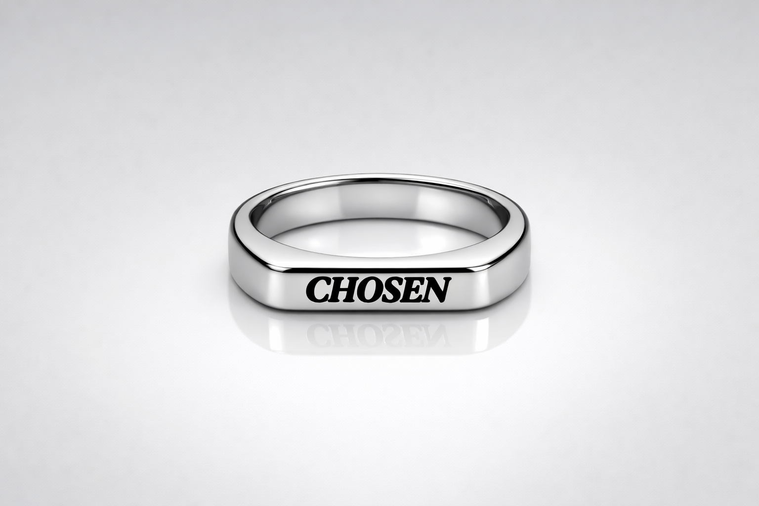 Chosen Signature Horizontal Signet Ring – Silver Edition