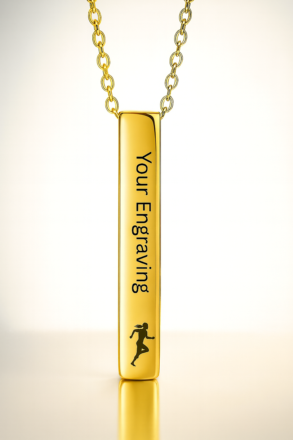 Legacy Precision™ Vertical Bar Necklace – Track Edition (Gold | Runner)