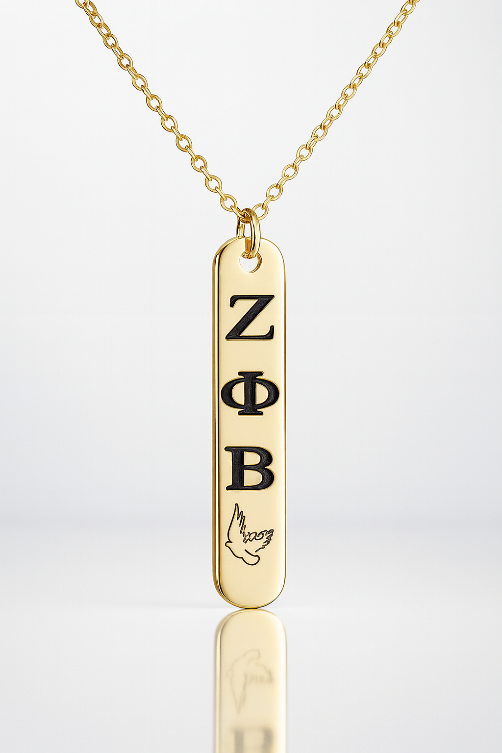 Zeta Prestige Dove Legacy Bar Necklace – Gold Edition 