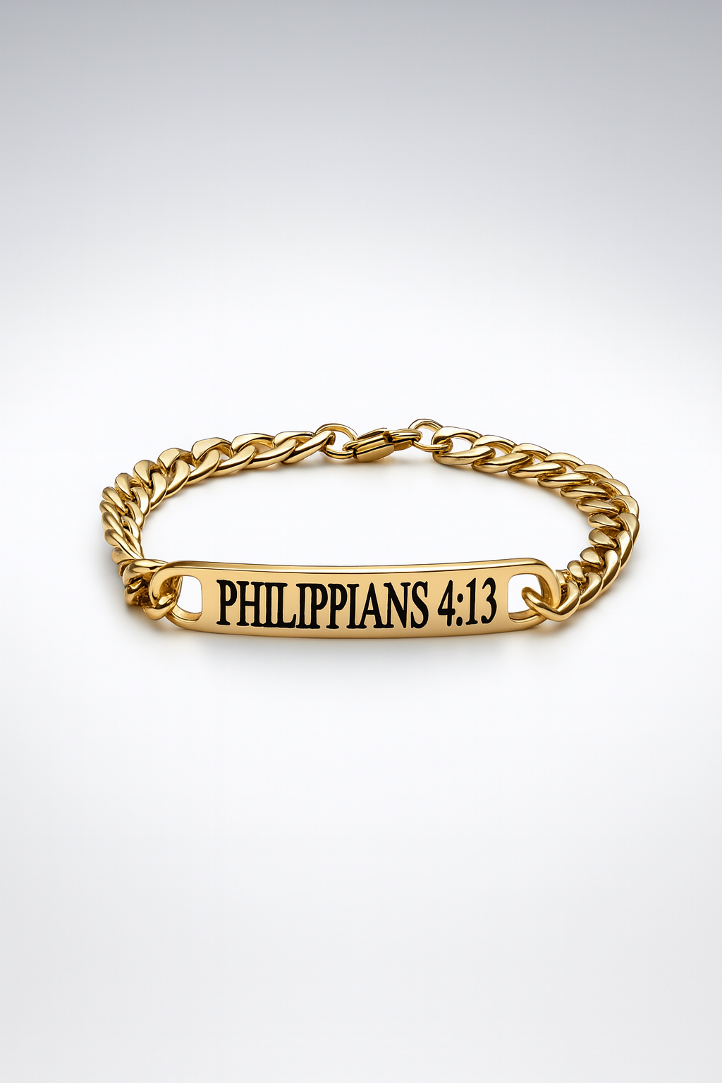 Philippians 4:13 Legacy Cuban Bracelet – Gold Edition