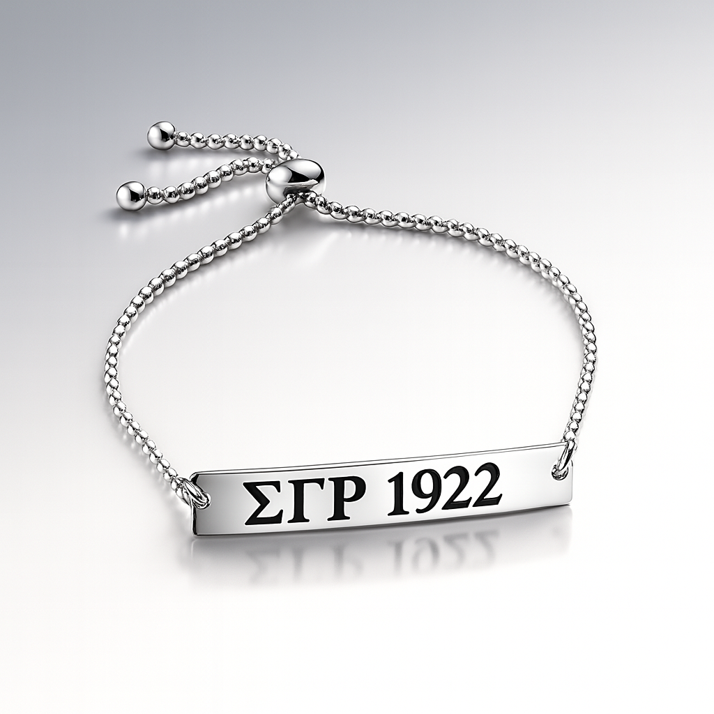 Sterling Crest Legacy Bar Bracelet – Sigma Gamma Rho Edition (Silver)