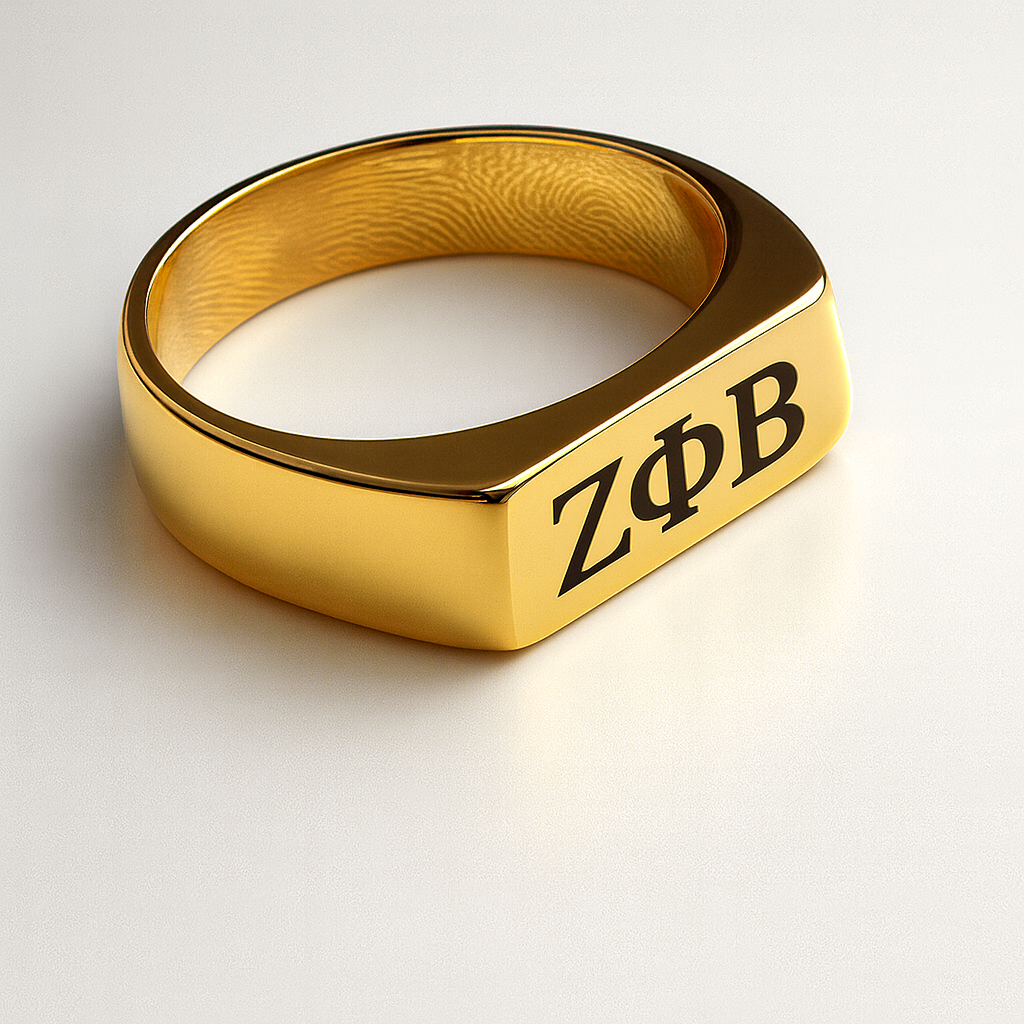 Zeta Prestige Horizontal Signet Ring – Gold Edition 