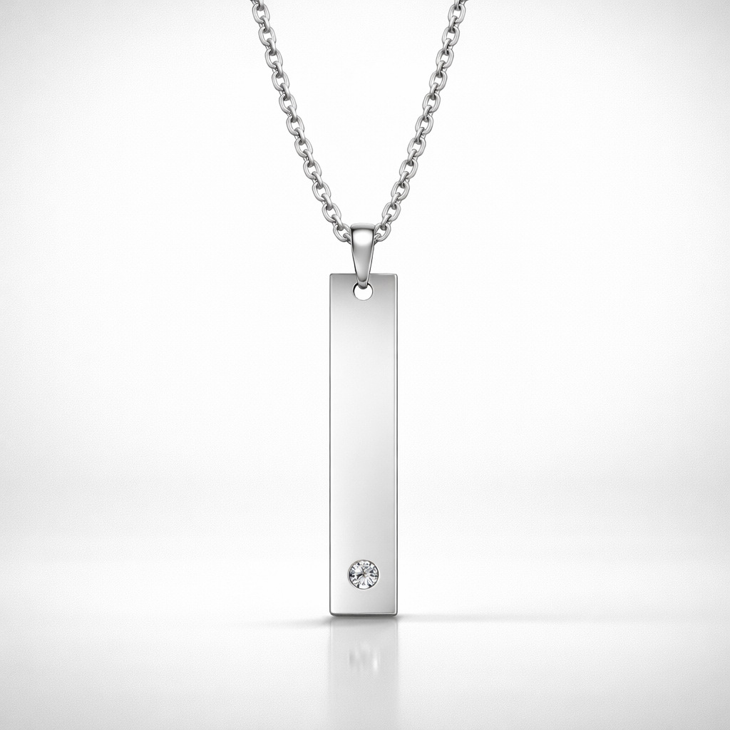 The Silver Radiance Bar Necklace