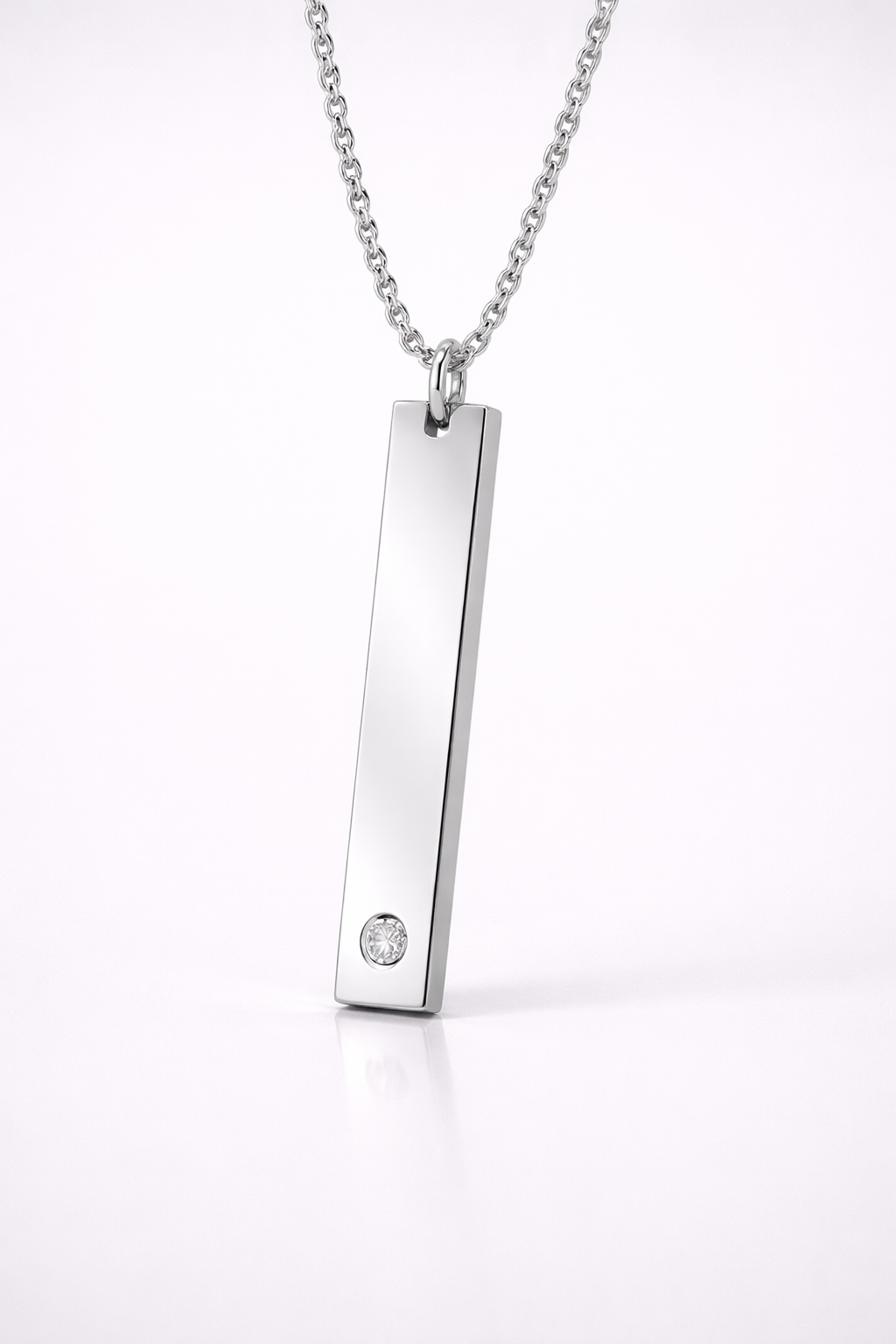 The Silver Radiance Bar Necklace