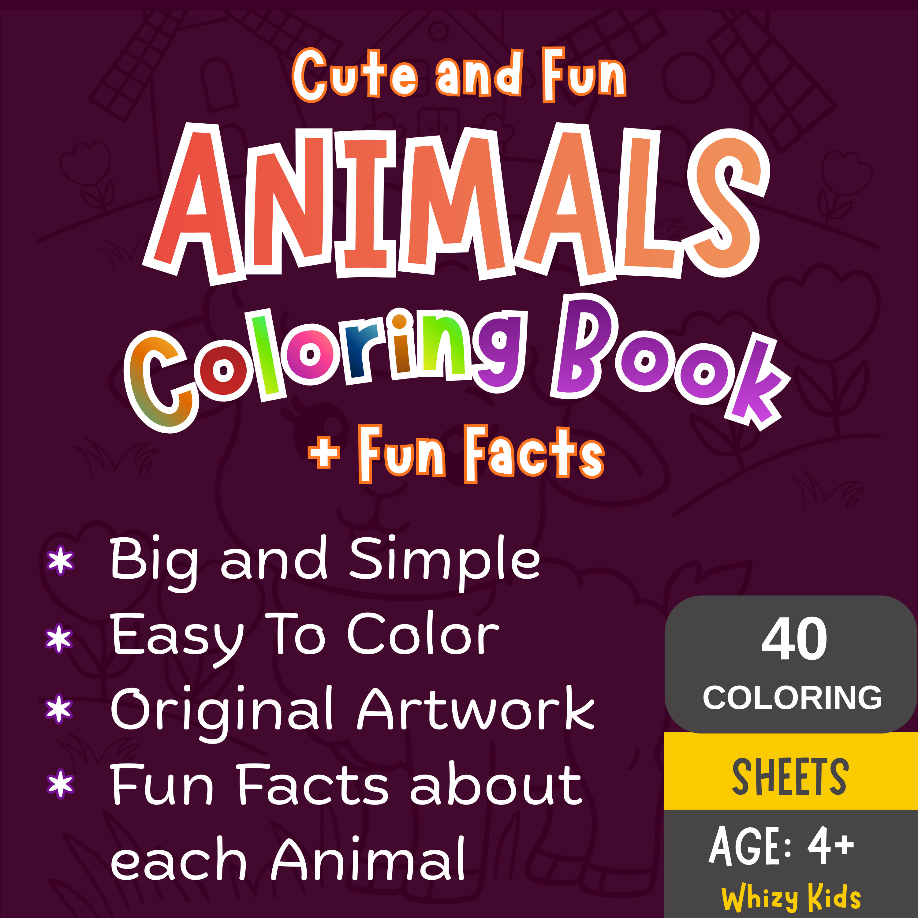 Cute Animals-Coloring + Fun Facts