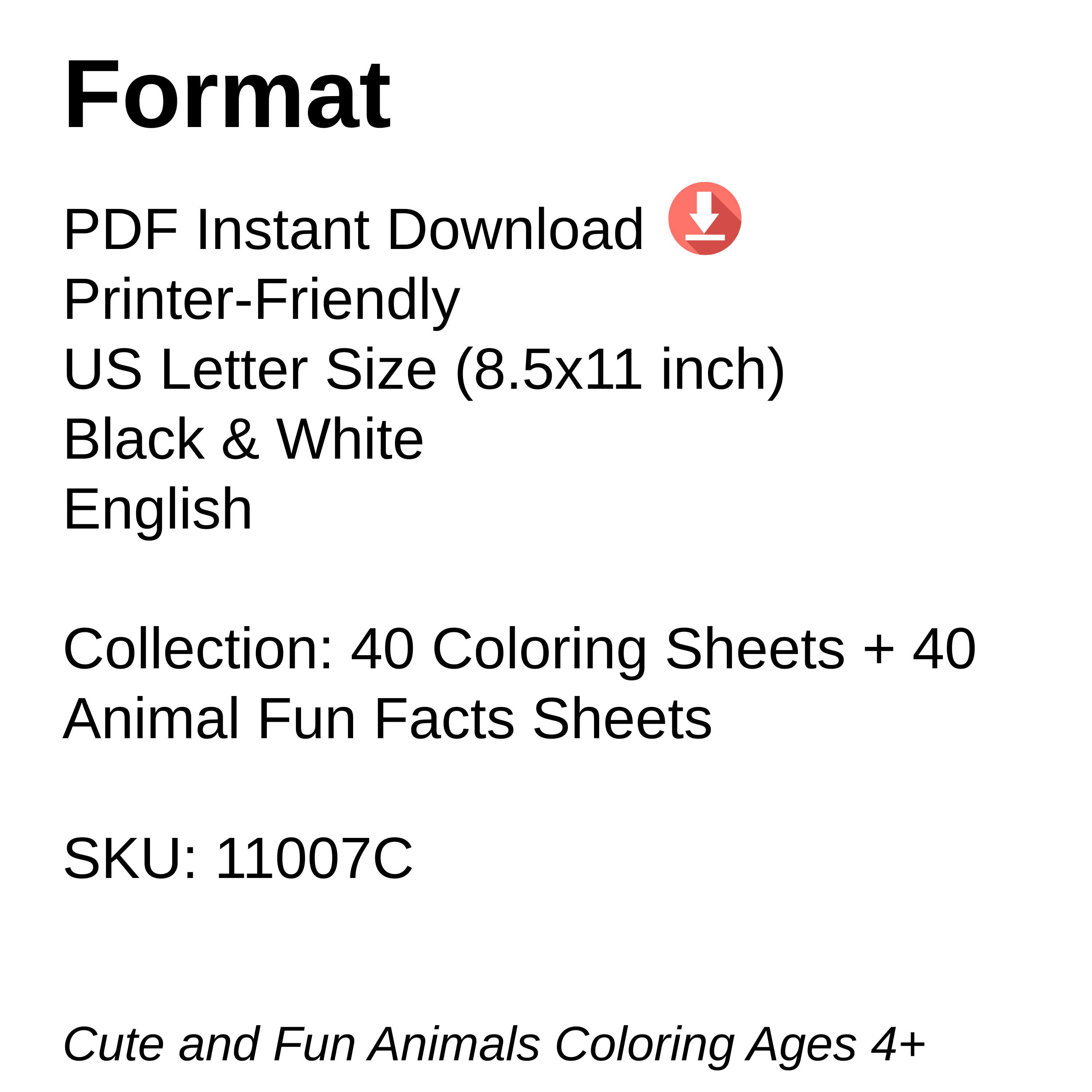 Cute Animals-Coloring + Fun Facts