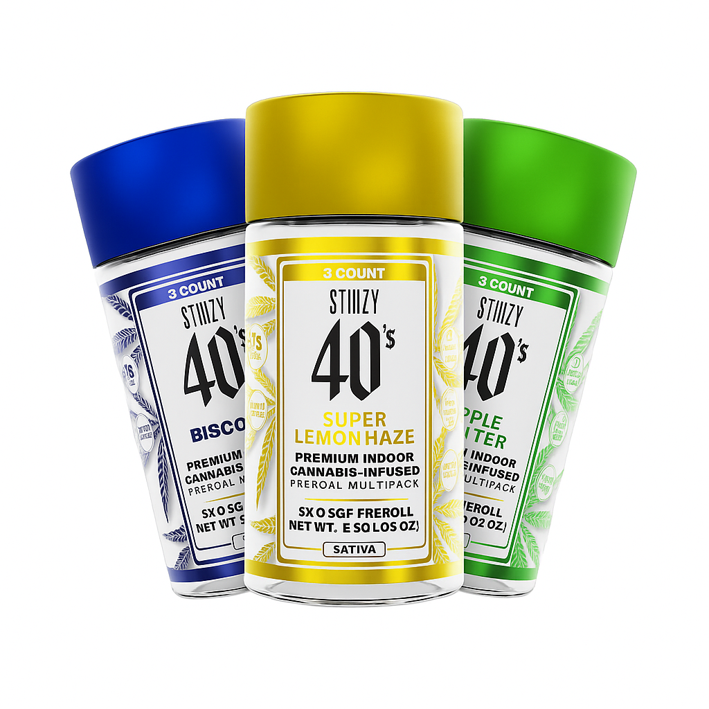 STIIIZY 40's Biscotti, Super Lemon Haze, Apple Fritter