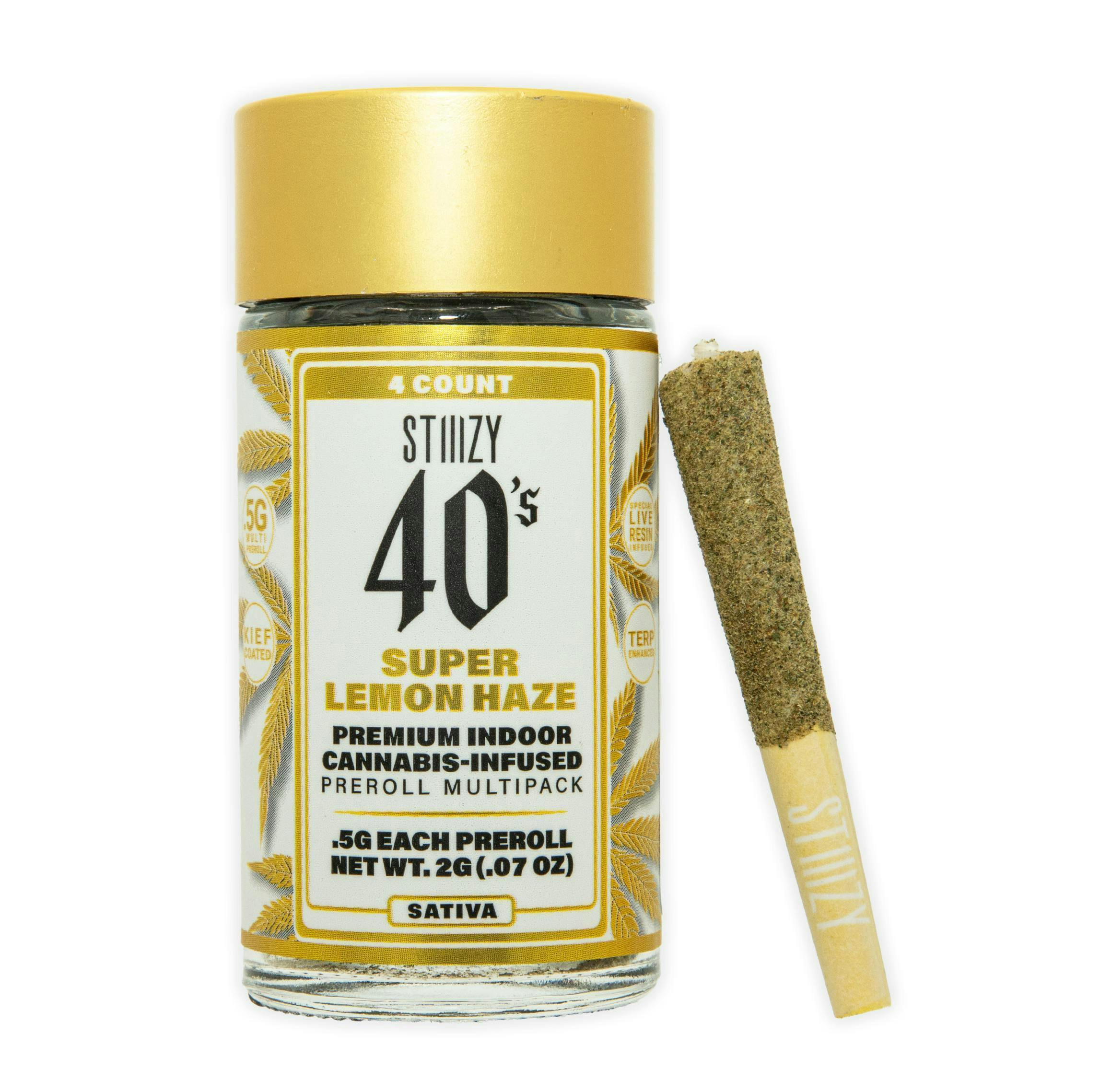 STIIIZY 40’s – Super Lemon Haze (Sativa) Infused Preroll Multipack
