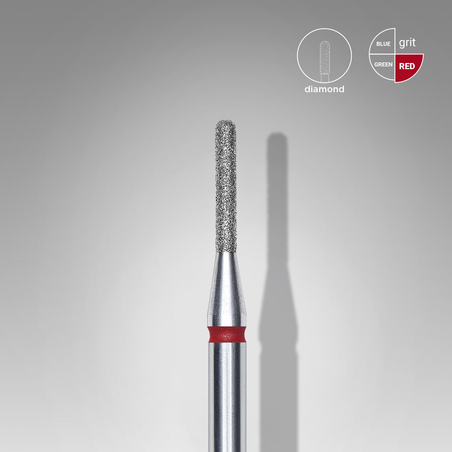 Fresa Diamante Cilindro Redondeado - rojo