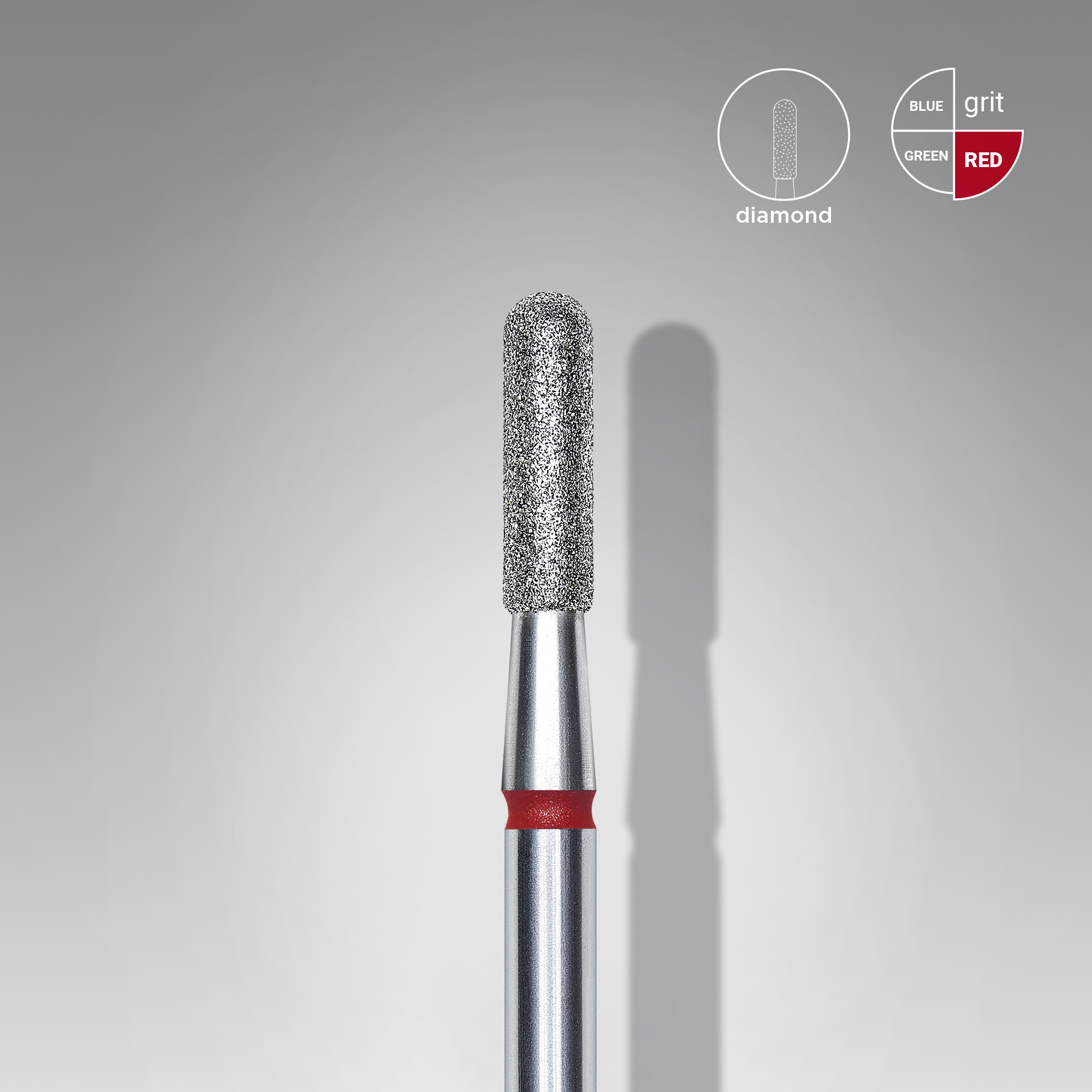 Fresa Diamante Cilindro Redondeado - rojo