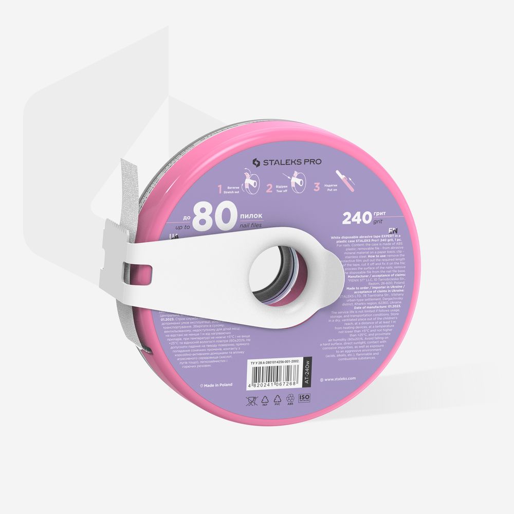 Estuche-dona de plástico EXPERT rollo de lima grano 240