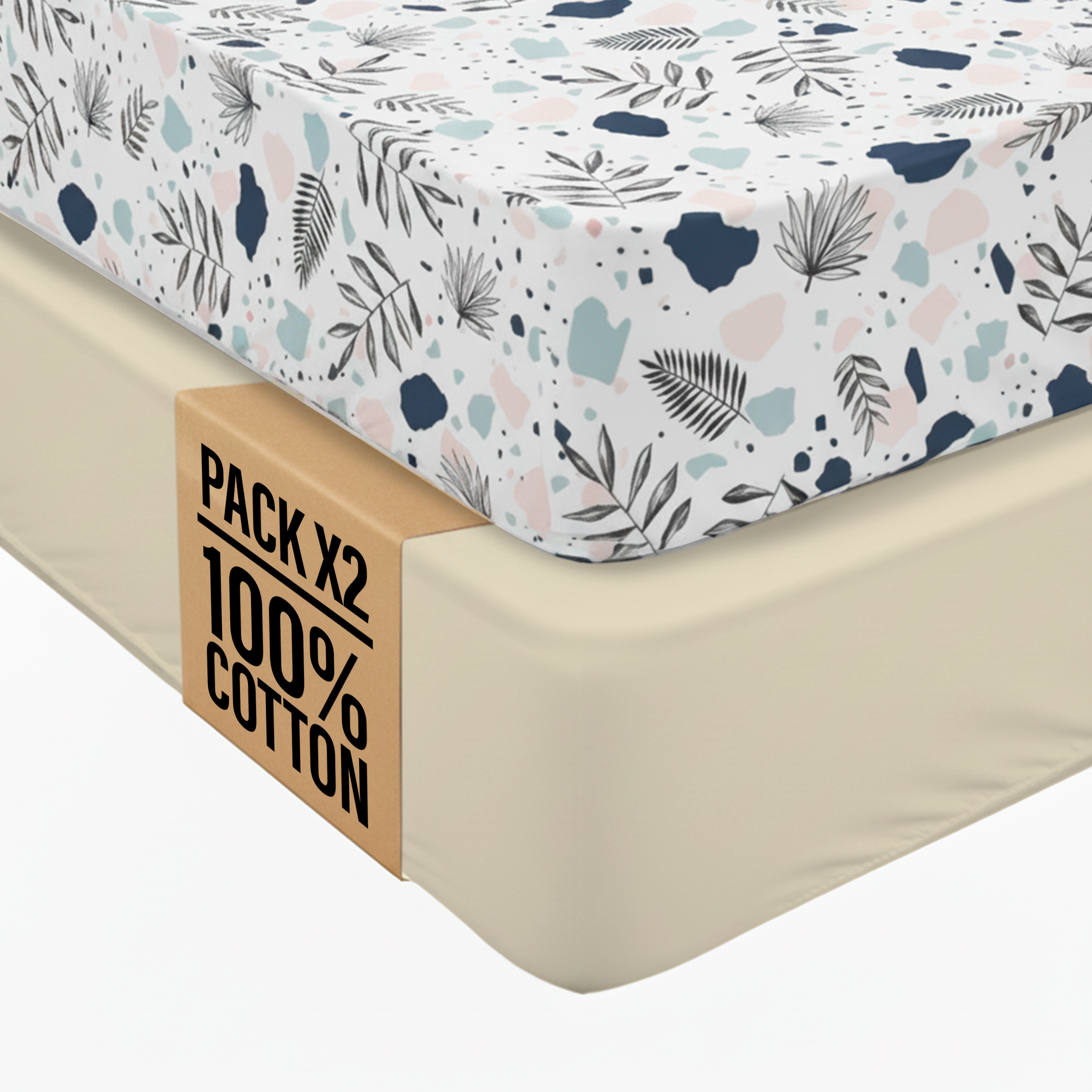 Mamylux 2-Pack 100% Cotton Fitted Crib Sheets