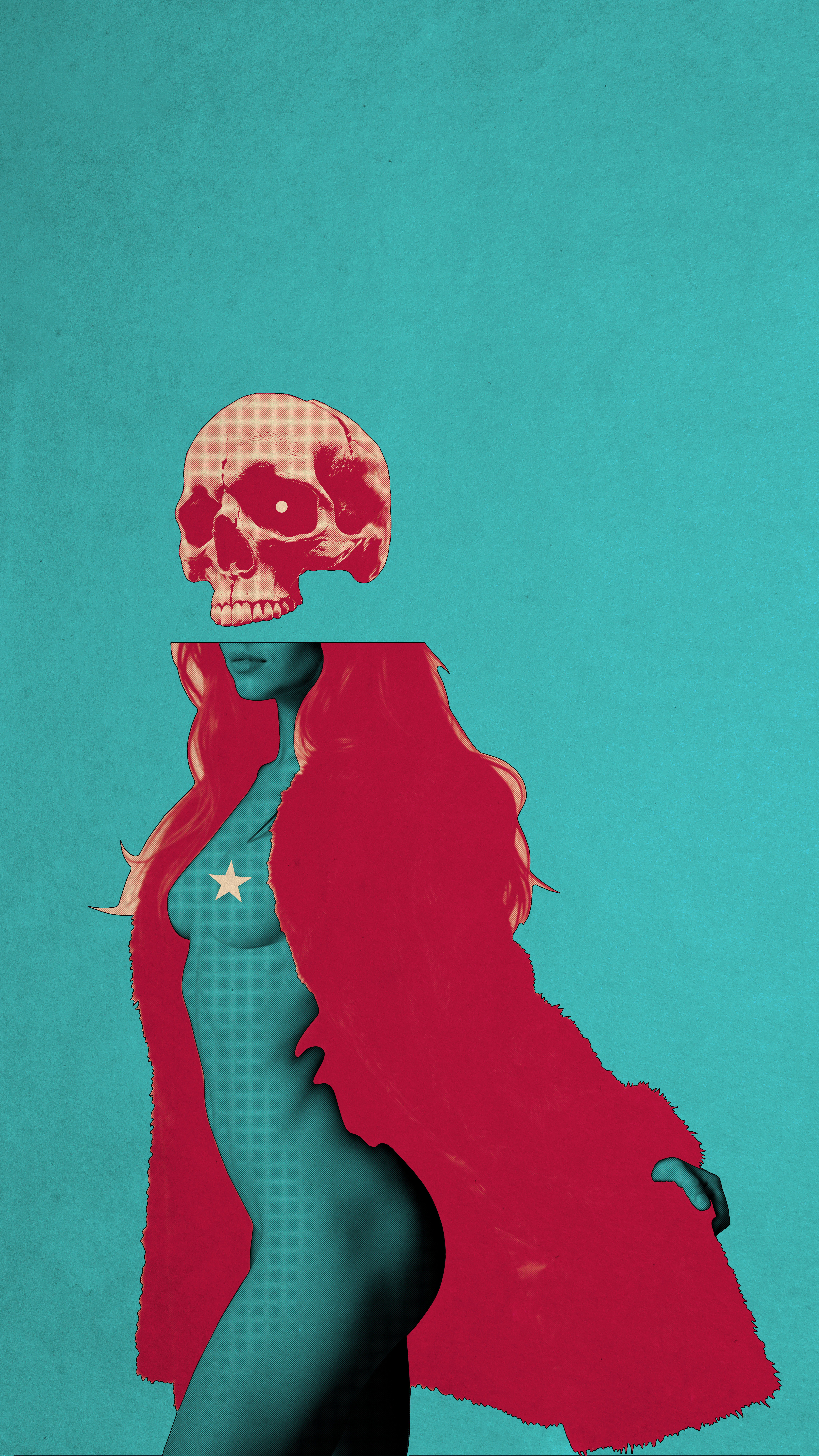 Skull with Red