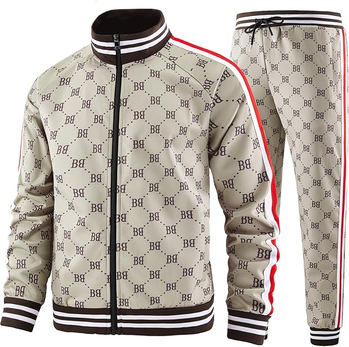 Track Suits for Men Set Plaid Tracksuit Mens Sweatsuits 2 Piece Sport Jogger Sweat Suits Clothes Jogging Outfits