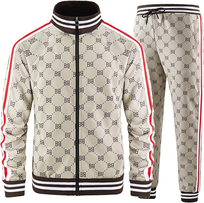 Track Suits for Men Set Plaid Tracksuit Mens Sweatsuits 2 Piece Sport Jogger Sweat Suits Clothes Jogging Outfits