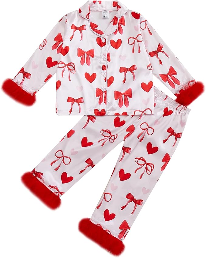 Twopumpkin Toddler Girl Boy Halloween Satin Silk Pajamas Button Down 2 Piece Pajama Set Little Kids Girls Pjs Nightgown