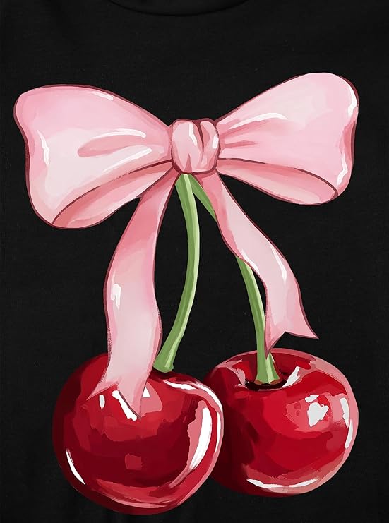 Girls 2 Piece Outfits Graphic Crew Neck Long Sleeve Tops And Flare Leggings Set