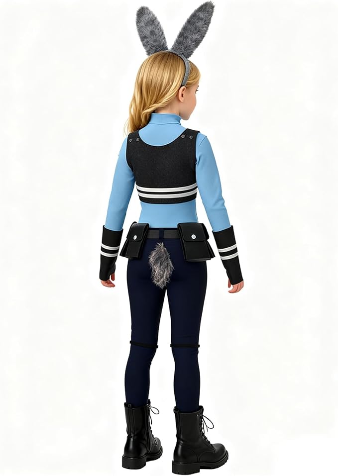 Kids Police Officer Costume Boys Girls Bunny Officer Cosplay Uniform Shirt Pants with Accessories Dress up Outfit