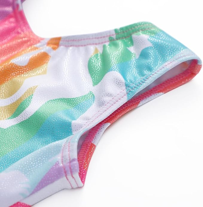 HOZIY Gymnastics Leotards for Girls Unicorn Aurora Rainbow Mermaid Dinosaur Cupcake Sparkle Biketard Toddlers Kids Children