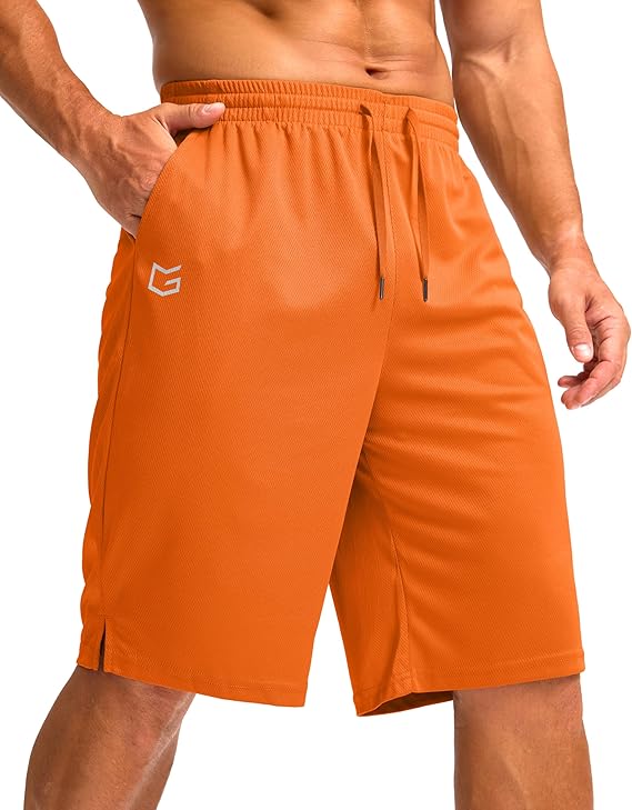 G Gradual Men's Athletic Shorts with Pockets 11" Long Basketball Shorts Lightweight Quick Dry Gym Workout Shorts for Men