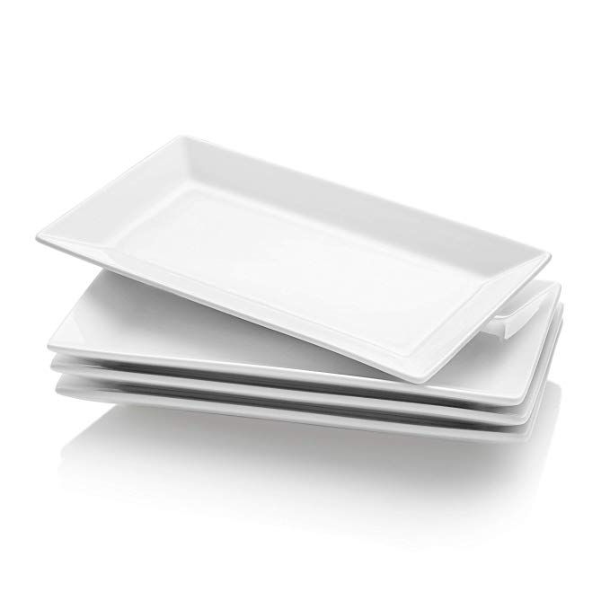 Set of Rectangular White Plates