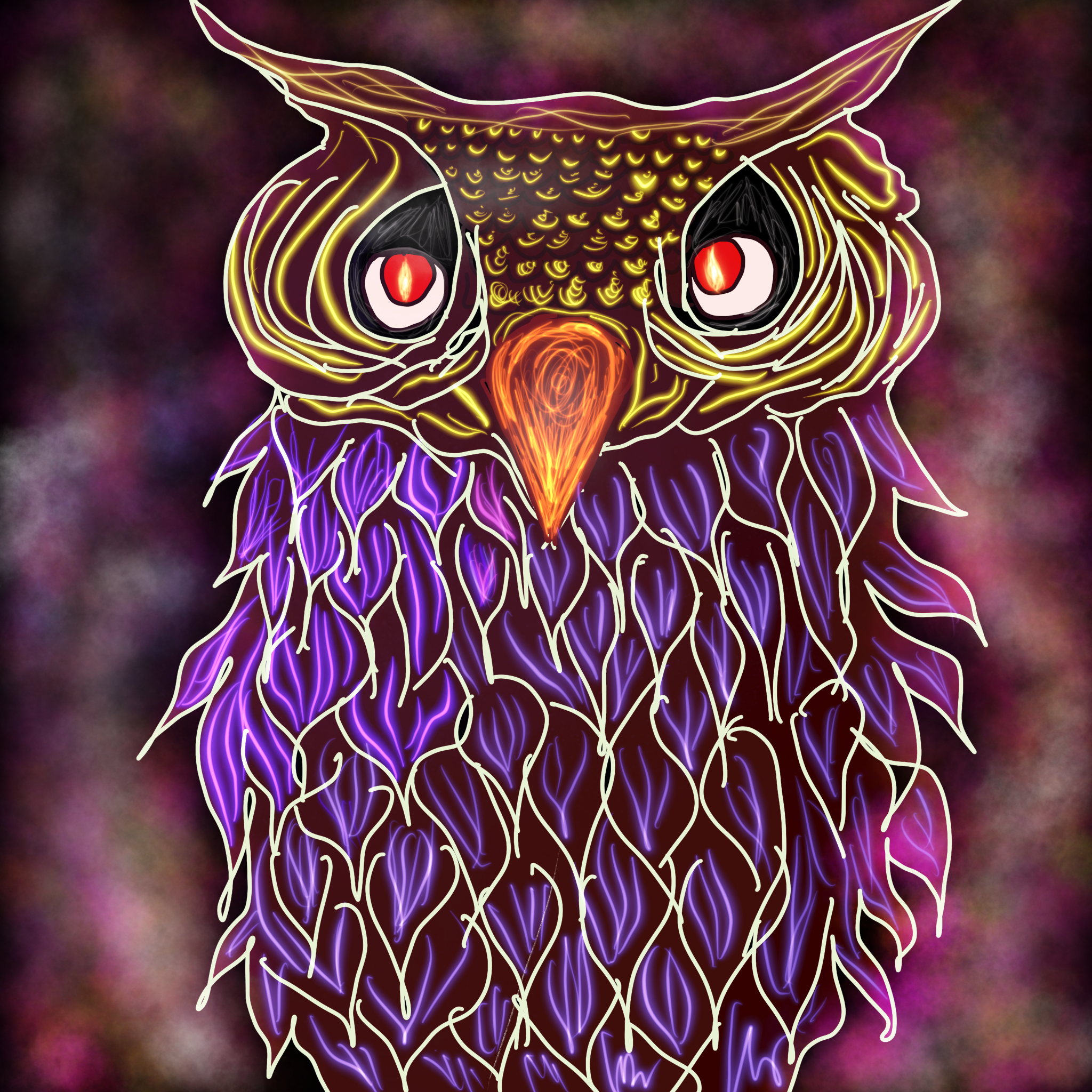 Psychedelic Owl Art Print